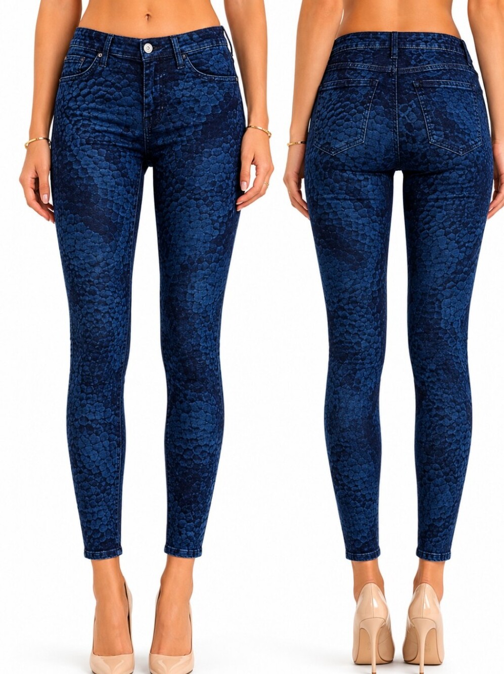 AG Adriano Goldschmied  blue print denim Casual soft skinny jeans sz 26 L30